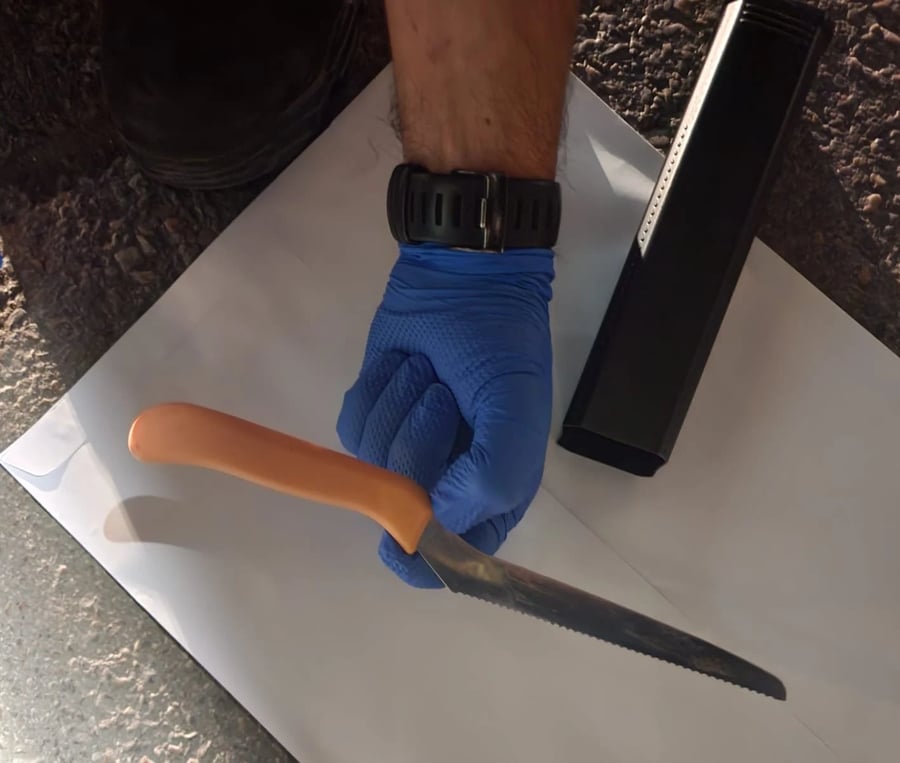 The knife used in the attack