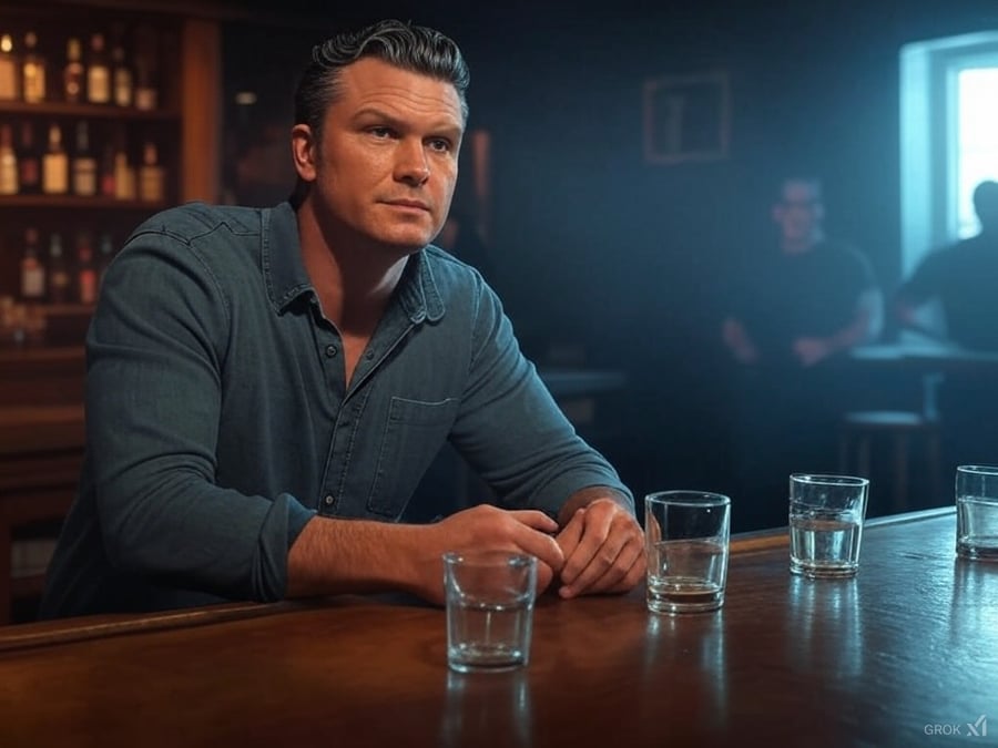 Pete Hegseth at a bar