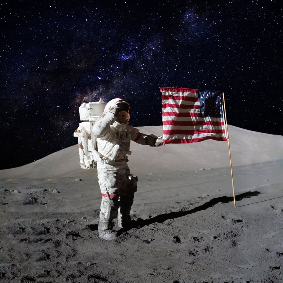 U.S. flag on the moon