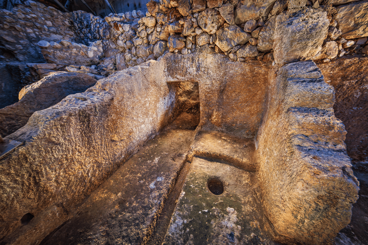 A carved installation identified as an altar 