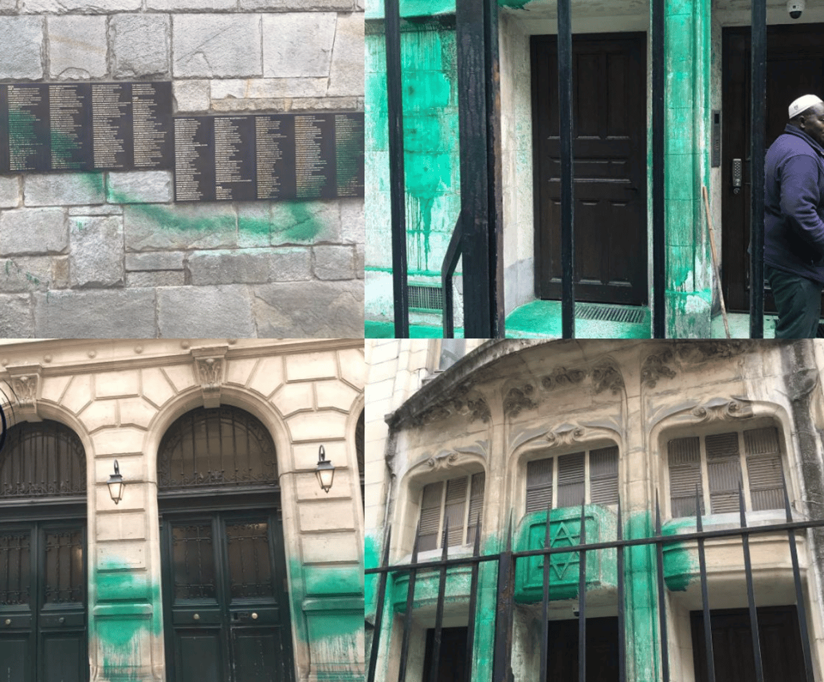 Paris Shock: Jewish Sites Splattered With Green Paint Over Shabbat