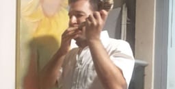 Achiya Namat blowing the shofar