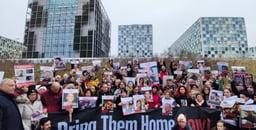Families of abducted Israelis at the International Court of Justice in the Hague