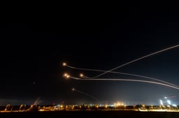 Iron Dome interception. Illustration.