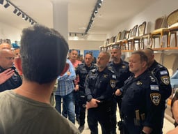Israel Police senior officers at a situational post-attack assessment.