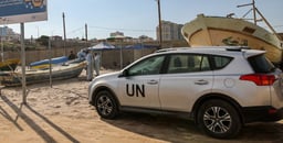 UN vehicle in Gaza