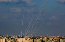 Rocket barrage from Rafah. Archive.