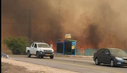 A thick cloud of smoke, all over the north.