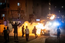 Haredi protest against the draft.