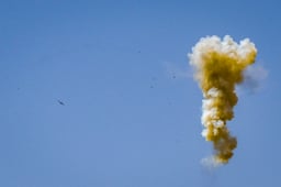 Missile interception. Illustration.