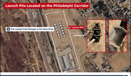 Infographic showing location of launch pits relative to fuel storage area.