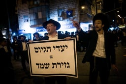 Ultra-Orthodox demonstrators protest