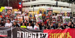 Israelis attend a protest to free hostages still held in Gaza 