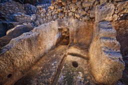 A carved installation identified as an altar 