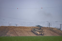 IDF tank near Gaza Strip.