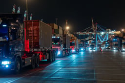 Bombs loaded onto trucks.