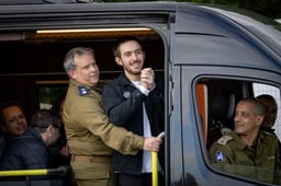  military helicopter with released hostages Eliya Cohen and Omer Shem Tov arrive at the Rabin Medical Center in Petah Tikva, February 22, 2025. 