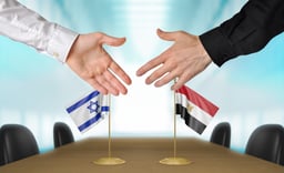 Israel and Egypt diplomats agreeing on a deal