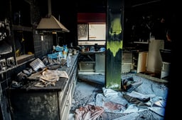 Destroyed houses from the October 7 massacre, a year ago, in Kibbutz Kfar Aza, southern Israel