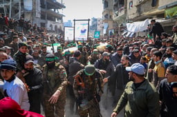 Members of the Al-Qassam Brigades, the military wing of Hamas in the Al-Shati camp, in Gaza City, February 28, 2025.
