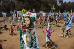 View of the Re'im music festival massacre, in southern Israel, January 16, 2025.