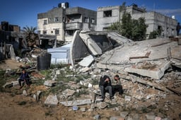 Palestinian Civil Defense personnel retrieved a number of bodies from under the rubble , Gaza March 23, 2025. 