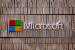 Microsoft sign on a building of Silicon Valley Campus