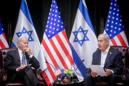 Friendly talks, with antagonism simmering. Netanyahu and Biden.