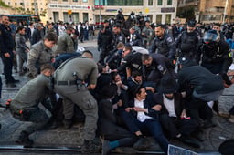 Haredi protest against the draft.