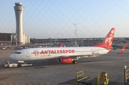 Turkish Antalyaspor airplane at Ben Gurion International Airport