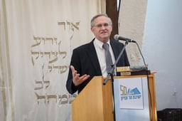 Rabbi Moshe Lichtenstein speaks at the Har Etzion Yeshiva in the Jewish settlement of Alon Shvut, in Gush Etzion.