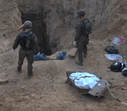 The tunnel entrance where Sinwar's body was located.