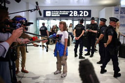Greta Thunberg lands in Paris, 10 June 2025