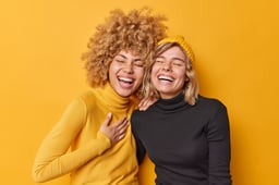 Two women laughing