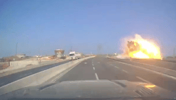Iranian missile exploding in the south