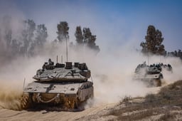 Israeli tanks headed to war.