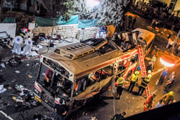 Suicide bombing attack in a crowded bus, at Shmuel HaNavi Neighborhood in Jerusalem, Israel, on August 19, 2003, 23 people killed and over 130 wounded.