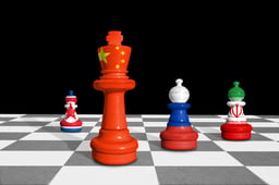 Countries on a chess board.