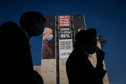 Haredim next to billboards (illustrative)