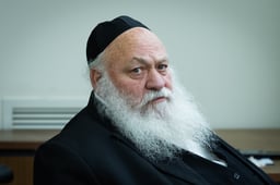 Yitzchak Goldknopf, Minister of Construction and Housing arrives to United Torah Judaism party meeting at the Knesset, the Israeli parliament in Jerusalem, on May 19 , 2025. 