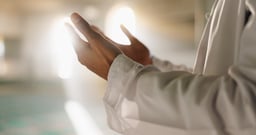  person and hands in mosque for prayer