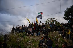 Hezbollah supporters mourning Hassan Nasrallah.