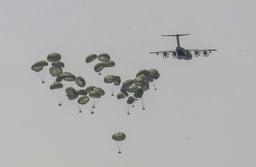 Airdropping aid.