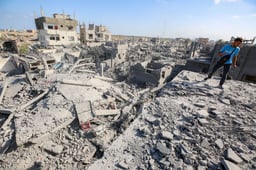 Rubble from Gaza air strike.