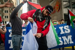 Pro-Palestine, anti-Israel protesters hold a rally in New York City during fighting between Israel and Hamas in the Gaza Strip