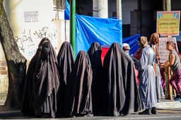  Members of the Lev Tahor Jewish cult attend a protest in Guatemala City, January 30, 2025. 