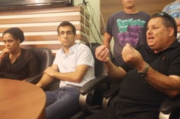 Zvi Pooper (R), brother of Ami Pooper who was convicted of murdering seven arabs in 1990