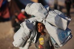 Nuseirat in the central Gaza Strip on September 20, 2025.