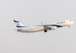 An El Al flight takes off at the Ben Gurion International Airport, outside of Tel Aviv, August 14, 2025.