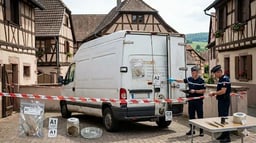 Police next to van
